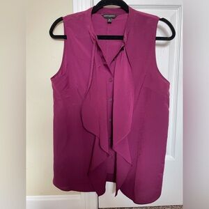 Banana Republic button down sleeveless shirt with ruffles